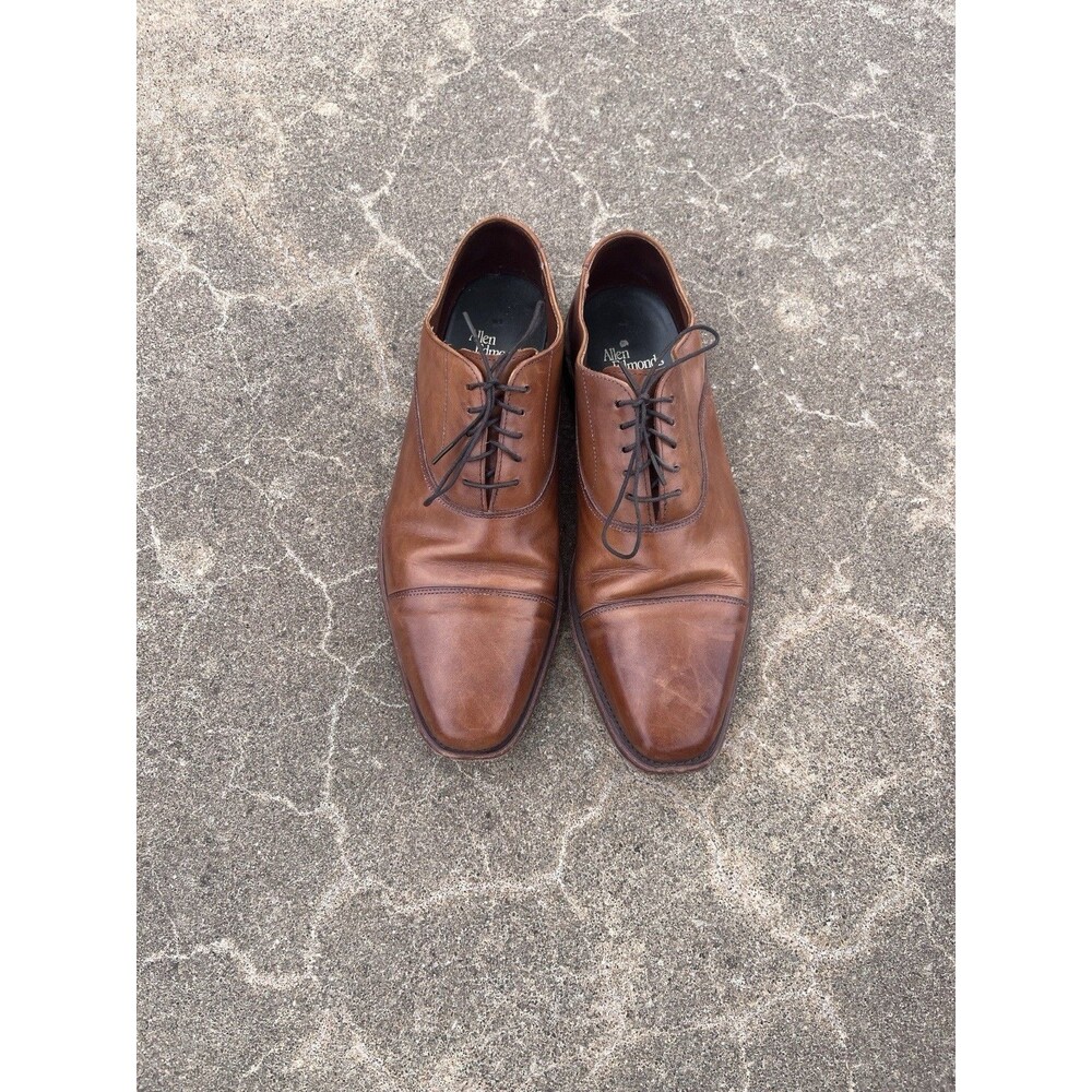 Men's Allen Edmonds Soho Cap Toe Oxford Lace Up Shoes Brown Leather Size 9.5D